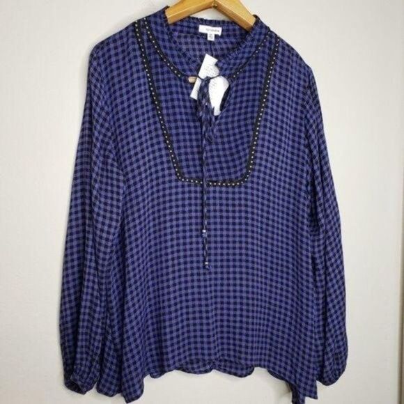 Eyeshadow Tops - Eyeshadow NWT plaid embellished shirt OX